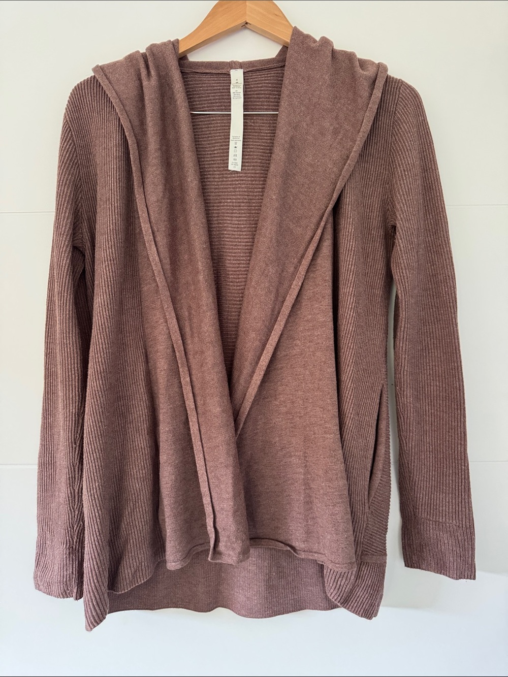 lululemon athletica Hooded Open-Front Cardigan - Mauve Taupe